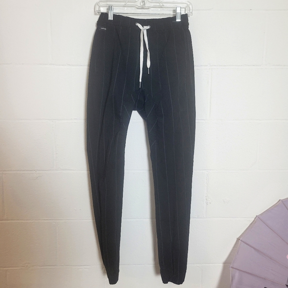 Men's Zanerobe Black Striped Athleisure Jogger Pants Size 28 - Picture 1 of 8